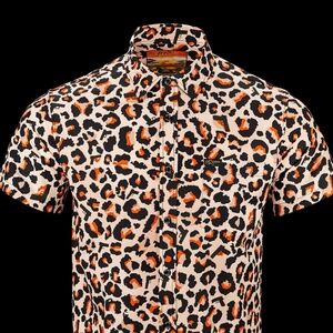 Retro Rifle Leopard Button Down